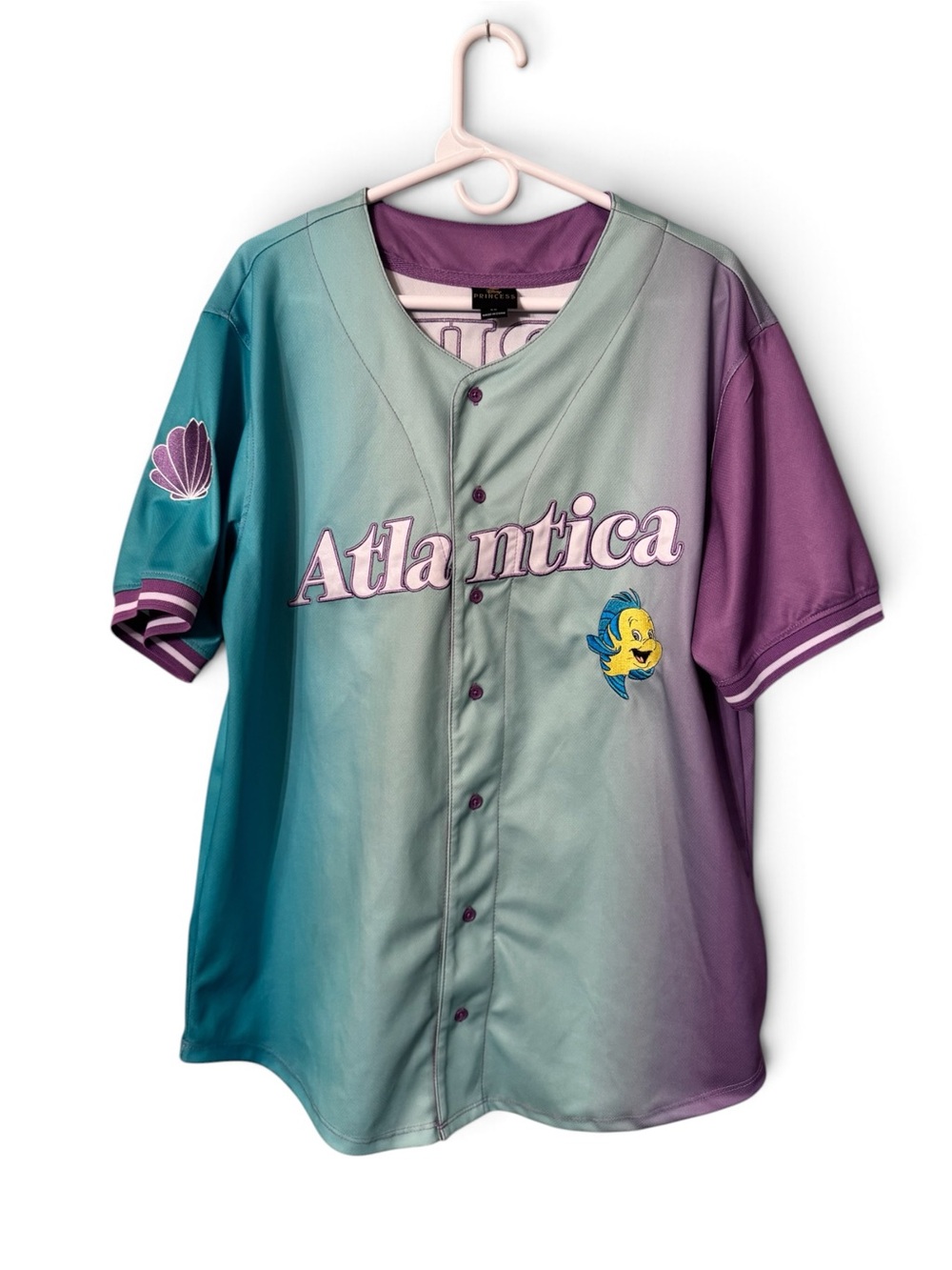 Disney Parks Ariel The Little Mermaid 89 Baseball Jersey Size Large Atlantica